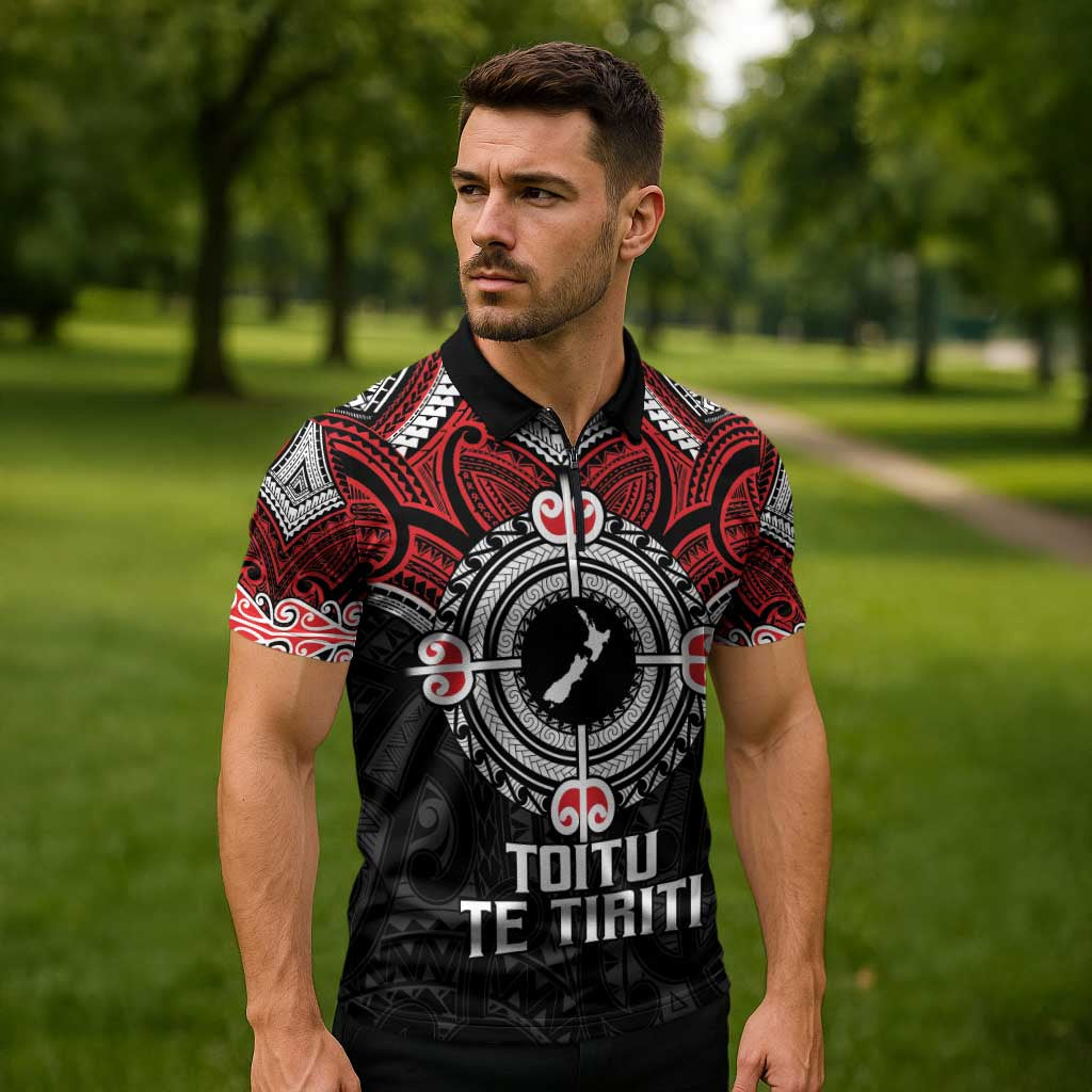 Aotearoa Proud To Be Maori Zipper Polo Shirt New Zealand Fight Together - Aussie Hoodie