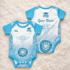 Aussie Nurse RN 2026 Personalised Baby Onesie Blue Aboriginal Art Pattern Cultural Pride