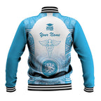 Aussie Nurse RN 2026 Personalised Baseball Jacket Blue Aboriginal Art Pattern Cultural Pride
