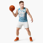Aussie Nurse RN 2026 Personalised Basketball Jersey Blue Aboriginal Art Pattern Cultural Pride