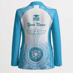Aussie Nurse RN 2026 Personalised Blazer Blue Aboriginal Art Pattern Cultural Pride