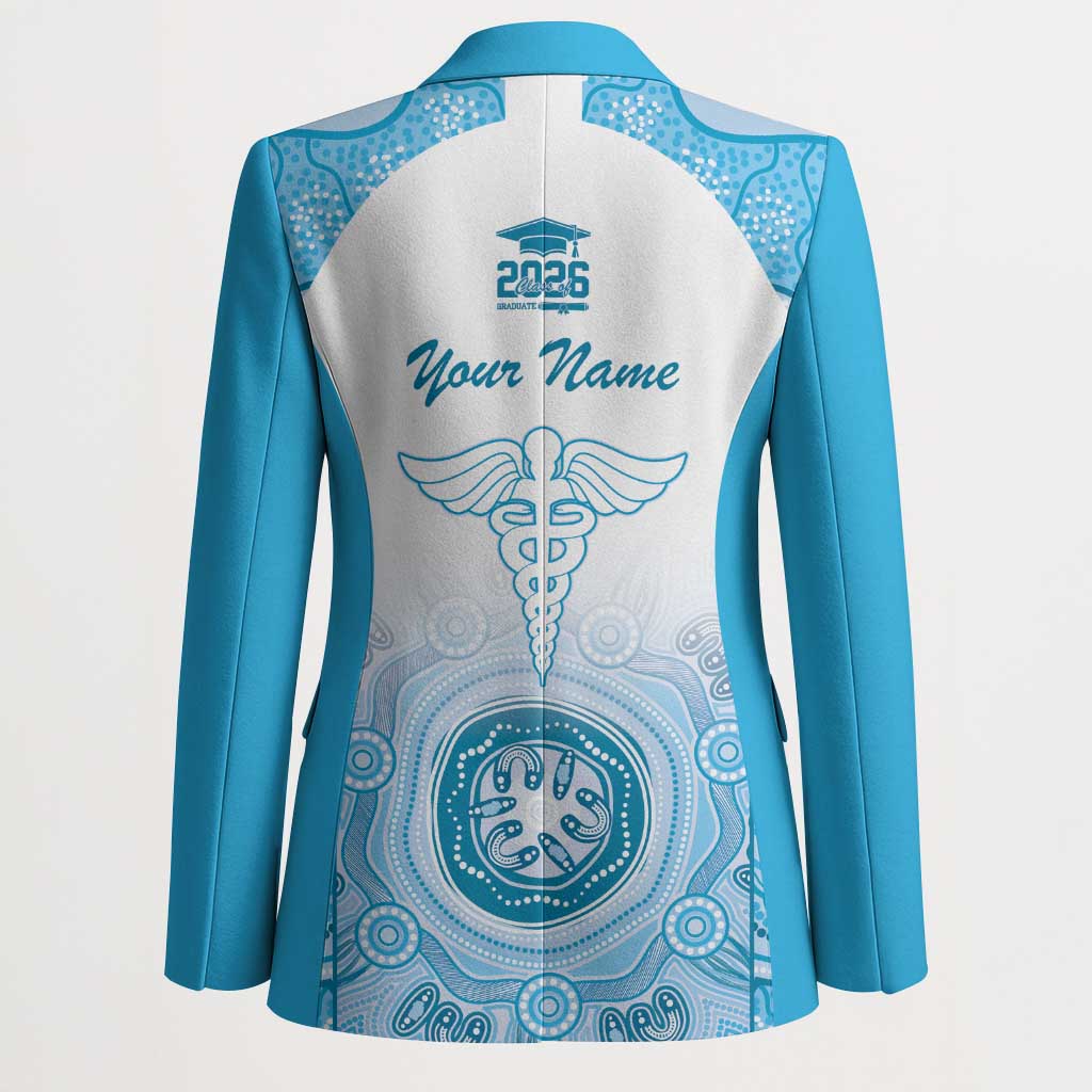 Aussie Nurse RN 2026 Personalised Blazer Blue Aboriginal Art Pattern Cultural Pride
