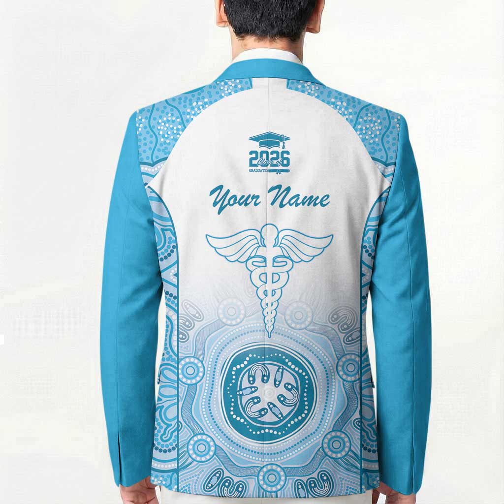 Aussie Nurse RN 2026 Personalised Blazer Blue Aboriginal Art Pattern Cultural Pride