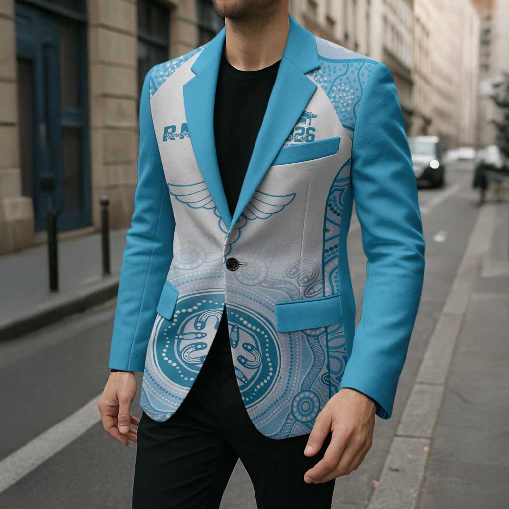 Aussie Nurse RN 2026 Personalised Blazer Blue Aboriginal Art Pattern Cultural Pride