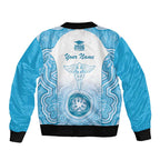 Aussie Nurse RN 2026 Personalised Bomber Jacket Blue Aboriginal Art Pattern Cultural Pride