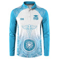 Aussie Nurse RN 2026 Personalised Button Sweatshirt Blue Aboriginal Art Pattern Cultural Pride