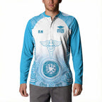 Aussie Nurse RN 2026 Personalised Button Sweatshirt Blue Aboriginal Art Pattern Cultural Pride