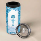 Aussie Nurse RN 2026 Personalised 4 in 1 Can Cooler Tumbler Blue Aboriginal Art Pattern Cultural Pride