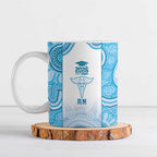 Aussie Nurse RN 2026 Personalised Ceramic Mug Blue Aboriginal Art Pattern Cultural Pride