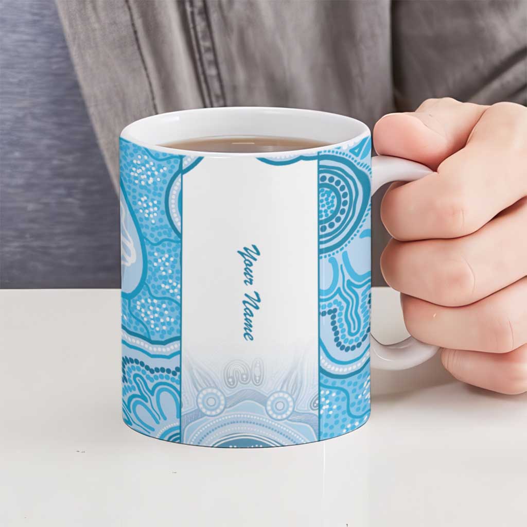 Aussie Nurse RN 2026 Personalised Ceramic Mug Blue Aboriginal Art Pattern Cultural Pride
