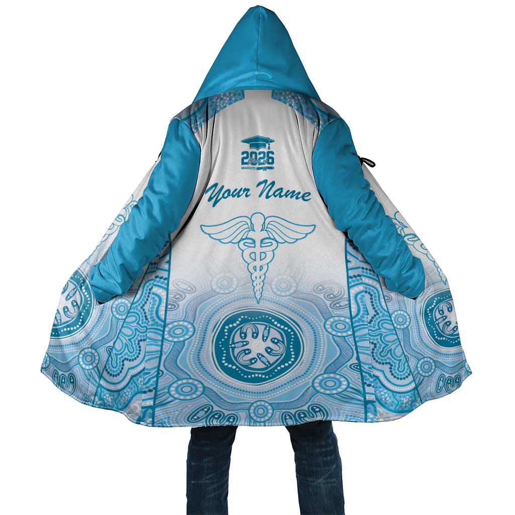 Aussie Nurse RN 2026 Personalised Cloak Blue Aboriginal Art Pattern Cultural Pride