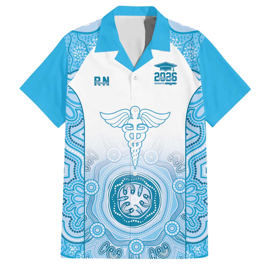 Aussie Nurse RN 2026 Personalised Hawaiian Shirt Blue Aboriginal Art Pattern Cultural Pride