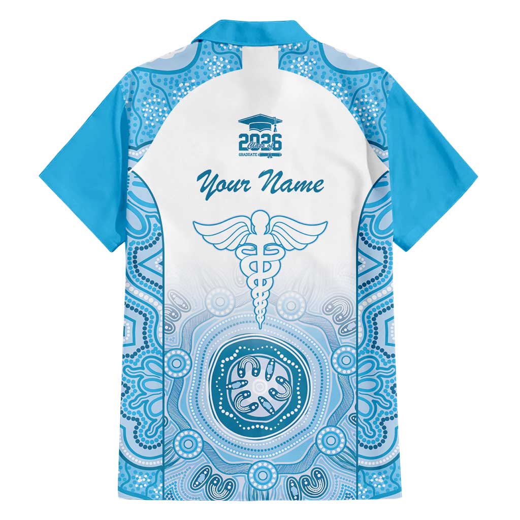 Aussie Nurse RN 2026 Personalised Hawaiian Shirt Blue Aboriginal Art Pattern Cultural Pride