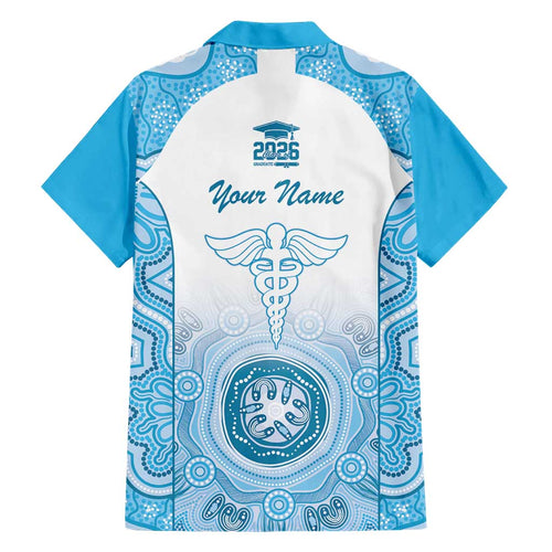 Aussie Nurse RN 2026 Personalised Hawaiian Shirt Blue Aboriginal Art Pattern Cultural Pride