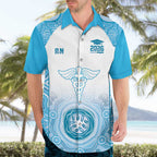 Aussie Nurse RN 2026 Personalised Hawaiian Shirt Blue Aboriginal Art Pattern Cultural Pride