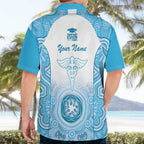 Aussie Nurse RN 2026 Personalised Hawaiian Shirt Blue Aboriginal Art Pattern Cultural Pride