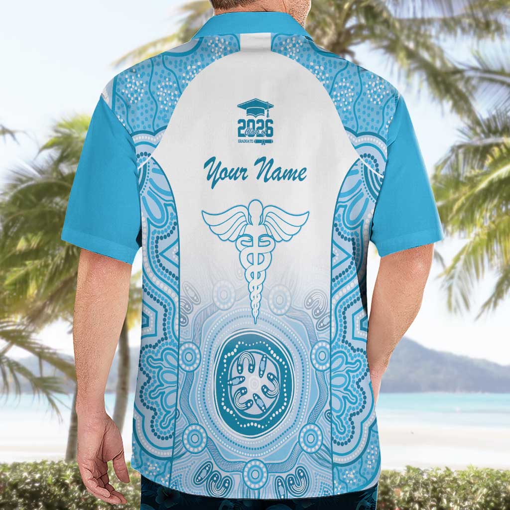 Aussie Nurse RN 2026 Personalised Hawaiian Shirt Blue Aboriginal Art Pattern Cultural Pride
