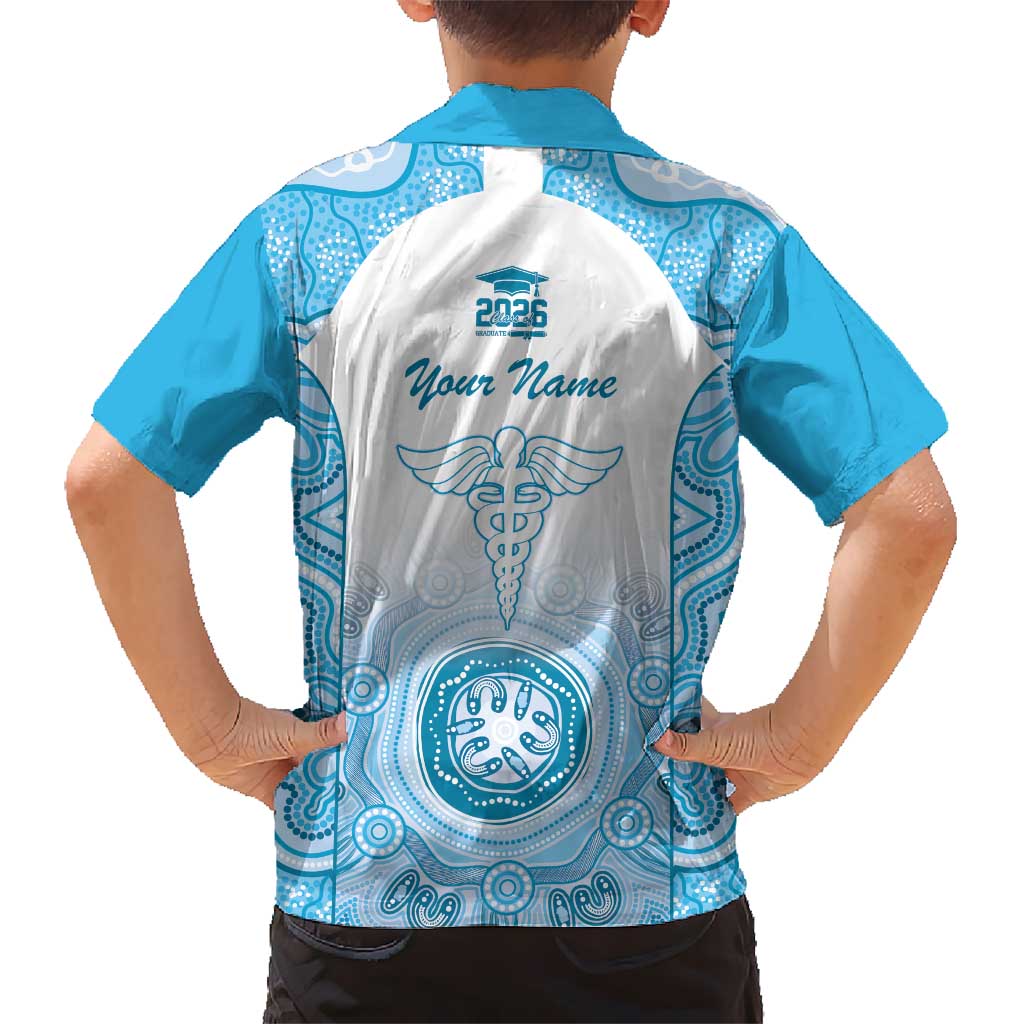 Aussie Nurse RN 2026 Personalised Hawaiian Shirt Blue Aboriginal Art Pattern Cultural Pride