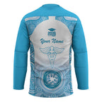 Aussie Nurse RN 2026 Personalised Hockey Jersey Blue Aboriginal Art Pattern Cultural Pride