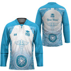 Aussie Nurse RN 2026 Personalised Hockey Jersey Blue Aboriginal Art Pattern Cultural Pride