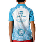 Aussie Nurse RN 2026 Personalised Kid Polo Shirt Blue Aboriginal Art Pattern Cultural Pride