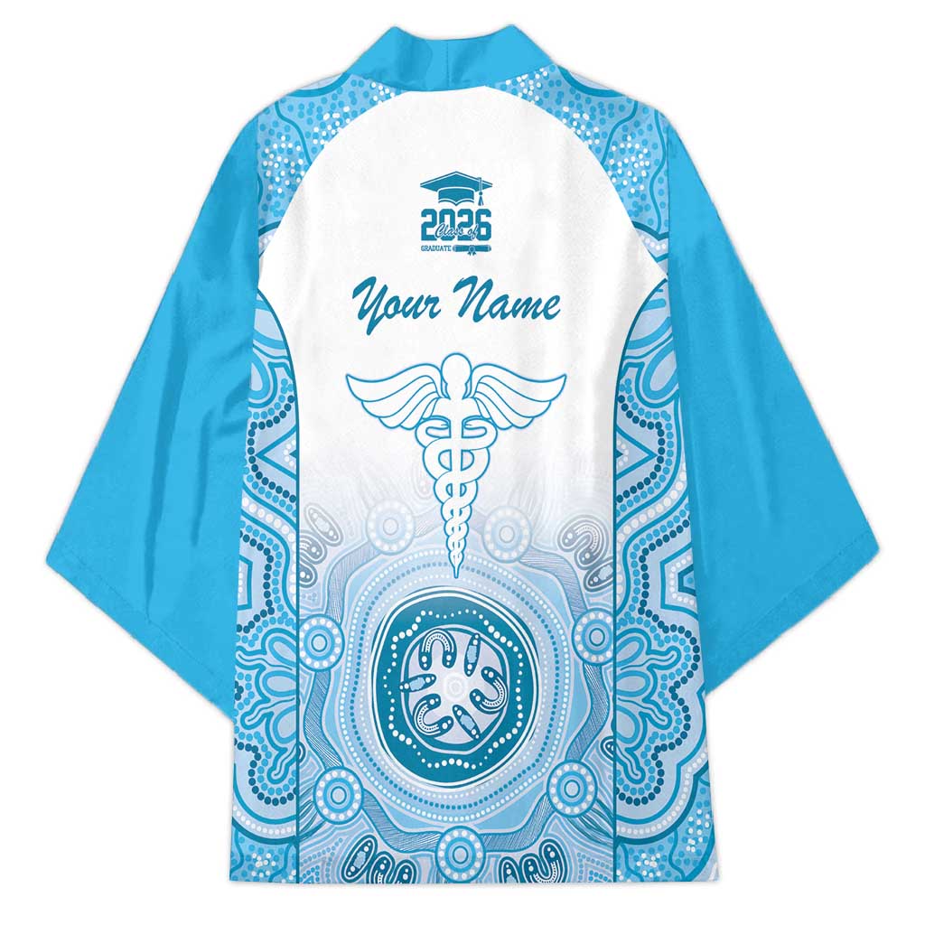 Aussie Nurse RN 2026 Personalised Kimono Blue Aboriginal Art Pattern Cultural Pride