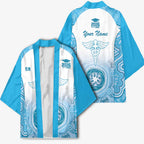 Aussie Nurse RN 2026 Personalised Kimono Blue Aboriginal Art Pattern Cultural Pride