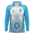 Aussie Nurse RN 2026 Personalised Long Sleeve Polo Shirt Blue Aboriginal Art Pattern Cultural Pride