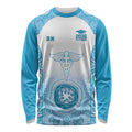 Aussie Nurse RN 2026 Personalised Long Sleeve Shirt Blue Aboriginal Art Pattern Cultural Pride