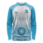 Aussie Nurse RN 2026 Personalised Long Sleeve Shirt Blue Aboriginal Art Pattern Cultural Pride