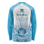 Aussie Nurse RN 2026 Personalised Long Sleeve Shirt Blue Aboriginal Art Pattern Cultural Pride