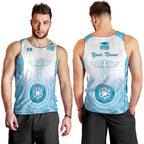 Aussie Nurse RN 2026 Personalised Men Tank Top Blue Aboriginal Art Pattern Cultural Pride