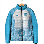 Aussie Nurse RN 2026 Personalised Padded Jacket Blue Aboriginal Art Pattern Cultural Pride