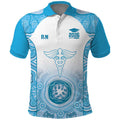 Aussie Nurse RN 2026 Personalised Polo Shirt Blue Aboriginal Art Pattern Cultural Pride
