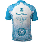 Aussie Nurse RN 2026 Personalised Polo Shirt Blue Aboriginal Art Pattern Cultural Pride