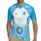 Aussie Nurse RN 2026 Personalised Rugby Jersey Blue Aboriginal Art Pattern Cultural Pride