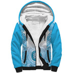 Aussie Nurse RN 2026 Personalised Sherpa Hoodie Blue Aboriginal Art Pattern Cultural Pride
