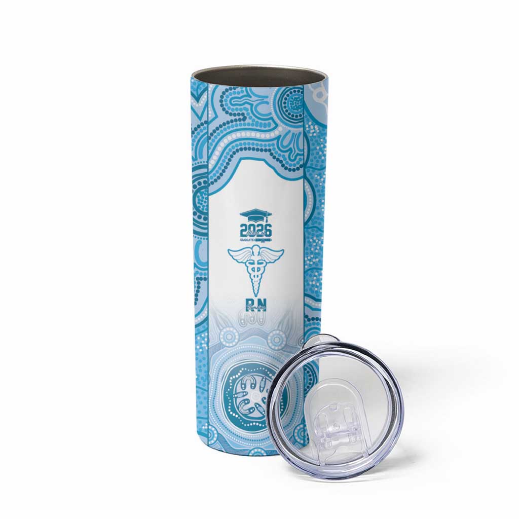 Aussie Nurse RN 2026 Personalised Skinny Tumbler Blue Aboriginal Art Pattern Cultural Pride