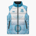 Aussie Nurse RN 2026 Personalised Sleeveless Puffer Jacket Blue Aboriginal Art Pattern Cultural Pride