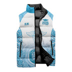 Aussie Nurse RN 2026 Personalised Sleeveless Puffer Jacket Blue Aboriginal Art Pattern Cultural Pride
