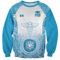 Aussie Nurse RN 2026 Personalised Sweatshirt Blue Aboriginal Art Pattern Cultural Pride