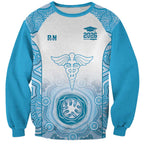 Aussie Nurse RN 2026 Personalised Sweatshirt Blue Aboriginal Art Pattern Cultural Pride