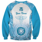 Aussie Nurse RN 2026 Personalised Sweatshirt Blue Aboriginal Art Pattern Cultural Pride