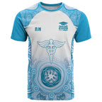 Aussie Nurse RN 2026 Personalised T Shirt Blue Aboriginal Art Pattern Cultural Pride
