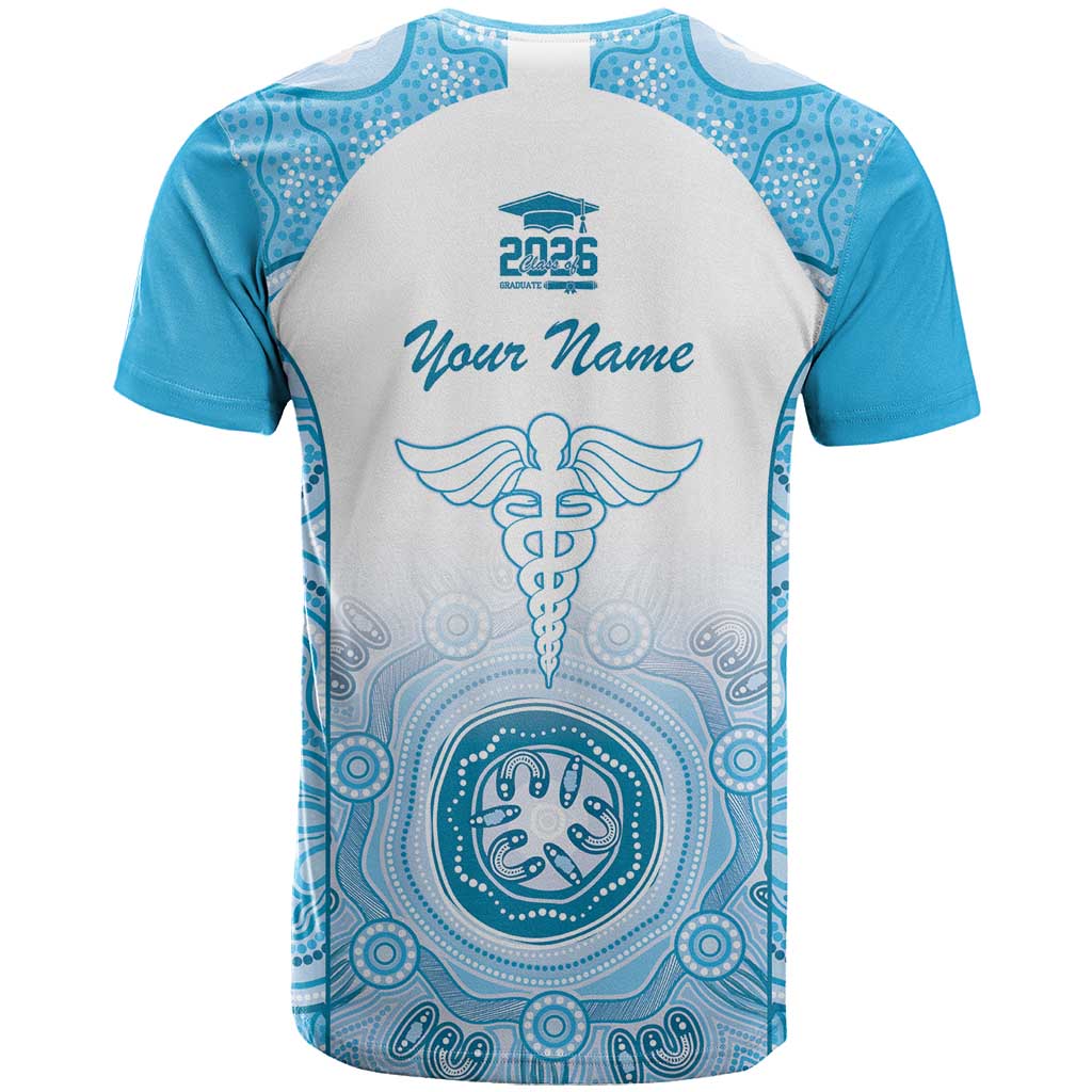 Aussie Nurse RN 2026 Personalised T Shirt Blue Aboriginal Art Pattern Cultural Pride
