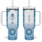 Aussie Nurse RN 2026 Personalised Tumbler With Handle Blue Aboriginal Art Pattern Cultural Pride