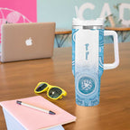 Aussie Nurse RN 2026 Personalised Tumbler With Handle Blue Aboriginal Art Pattern Cultural Pride