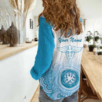 Aussie Nurse RN 2026 Personalised Women Casual Shirt Blue Aboriginal Art Pattern Cultural Pride