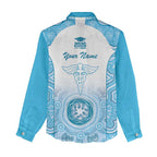 Aussie Nurse RN 2026 Personalised Women Casual Shirt Blue Aboriginal Art Pattern Cultural Pride