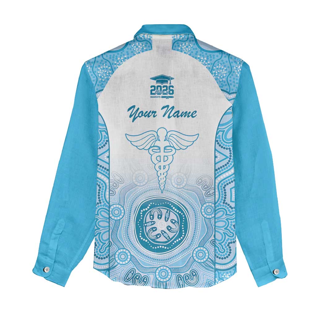 Aussie Nurse RN 2026 Personalised Women Casual Shirt Blue Aboriginal Art Pattern Cultural Pride
